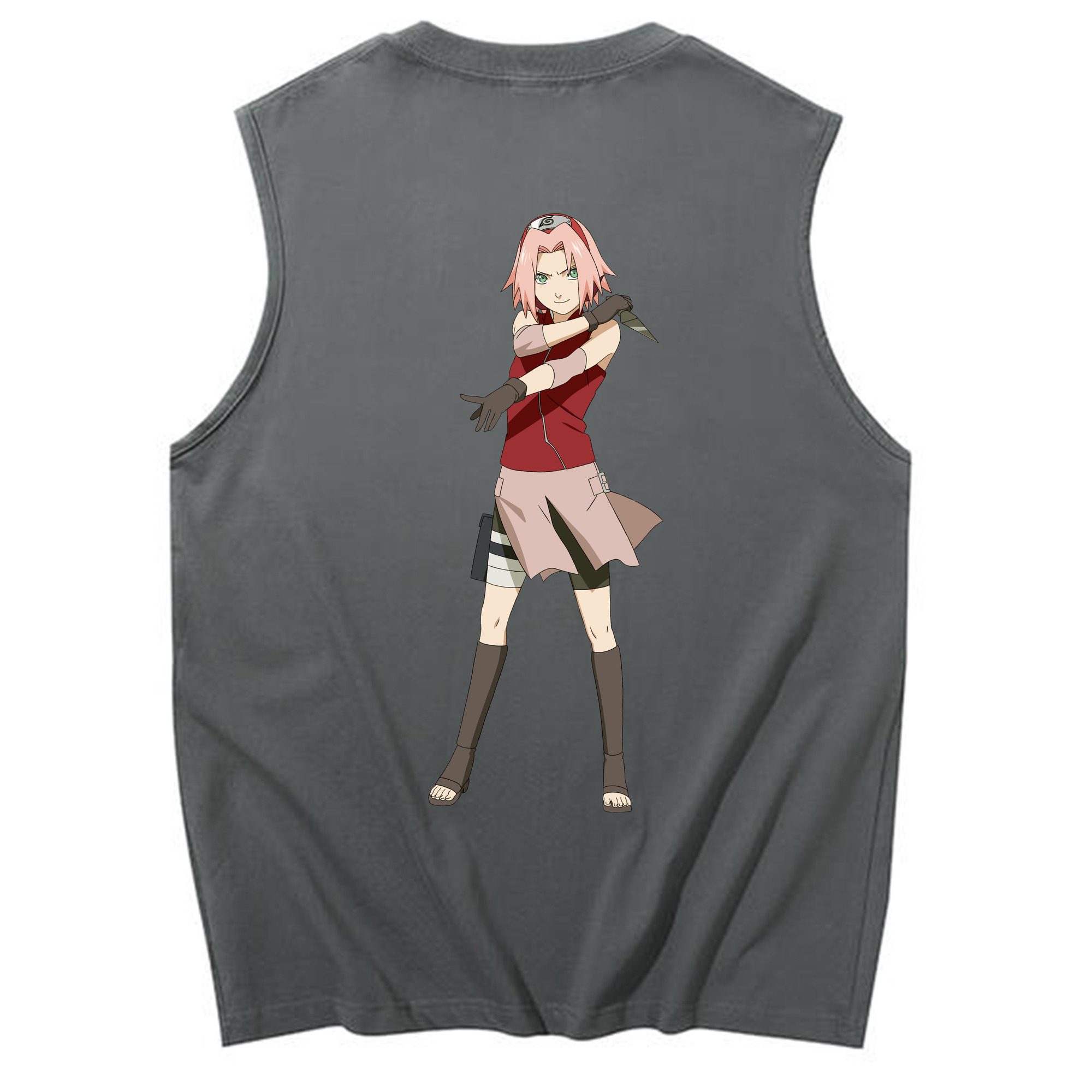 （画像用） NARUTO -ナルト- 春野サクラ Haruno Sakura コットン100％タンクトップ（背面プリント）